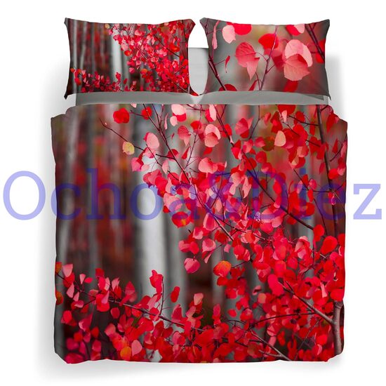 Funda nórdica otoño rojo