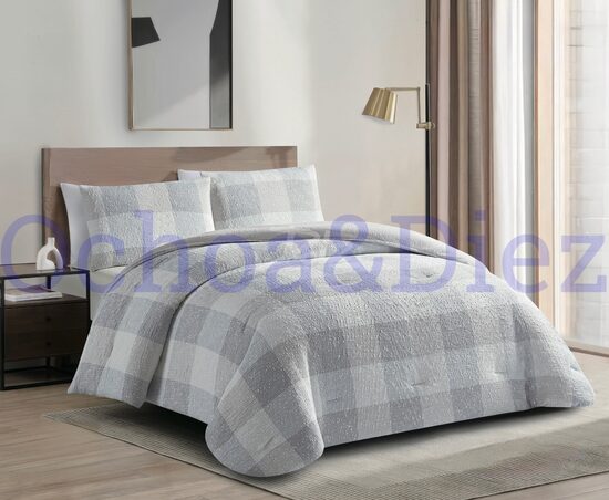 Sherpa cuadros grises