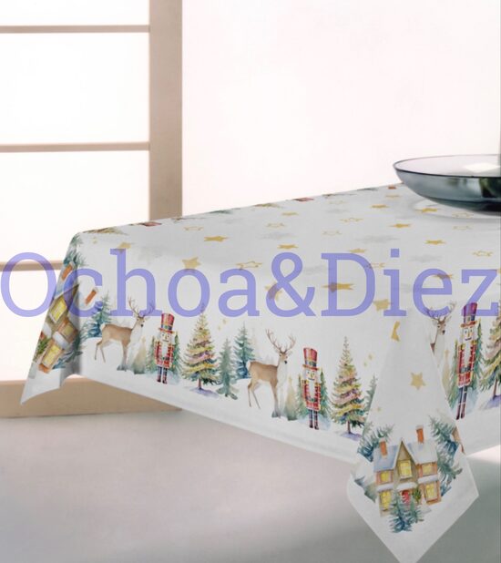 Reindeers & nutcrackers tablecloth