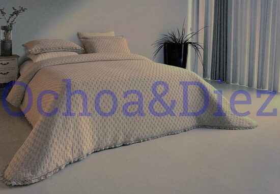 Squares of three bedspread