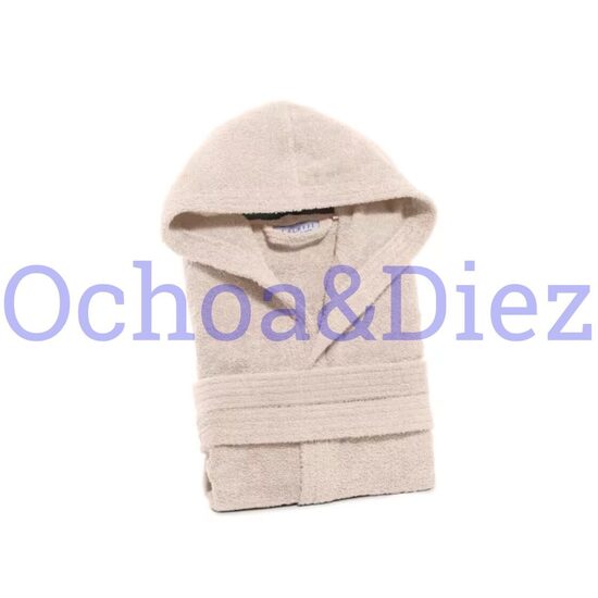 Hooded plain bathrobe