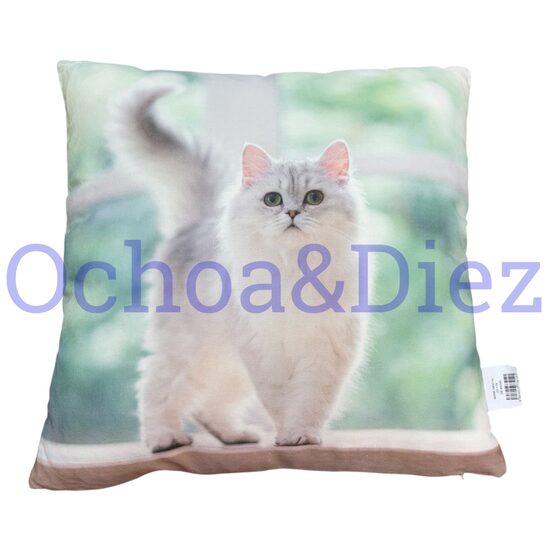 White Persian cat cushion