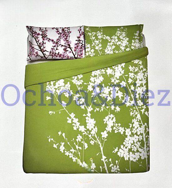 White plants duvet cover