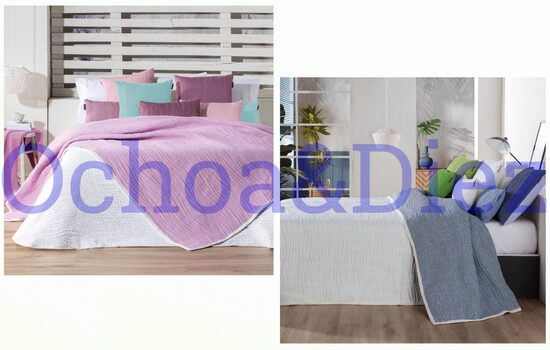Colourful white bedspread