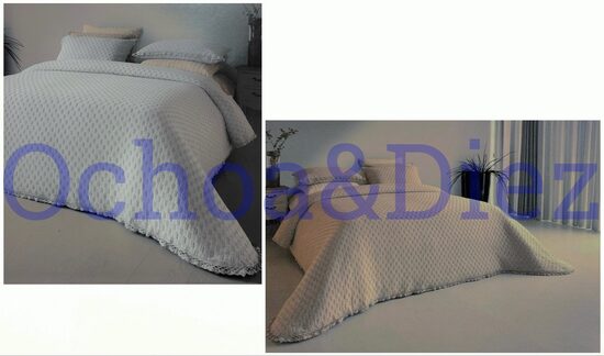 Colcha cuadros de tres