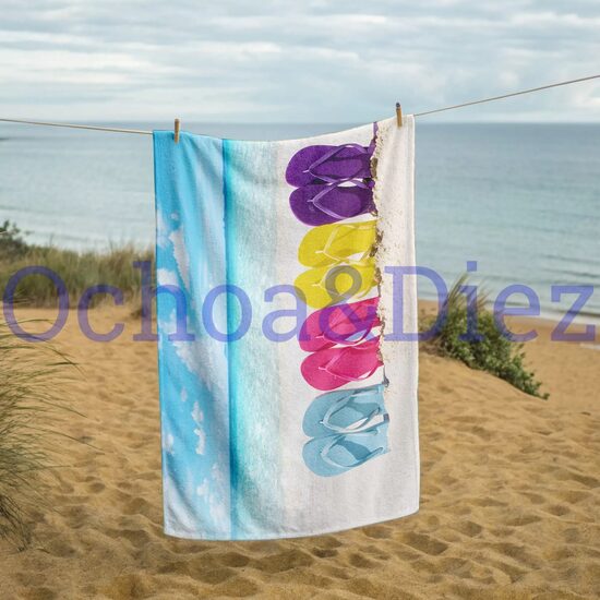 Toalla de playa chanclas