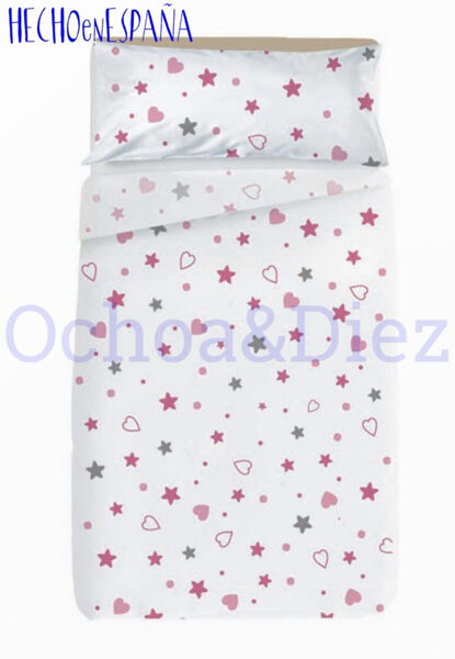 Sábanas estrellas rosas