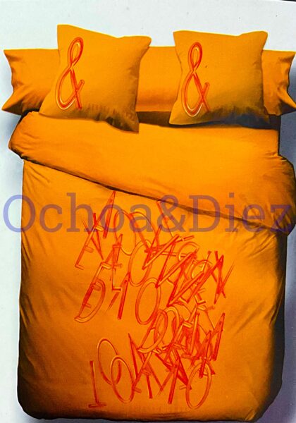 Orange letters duvet cover