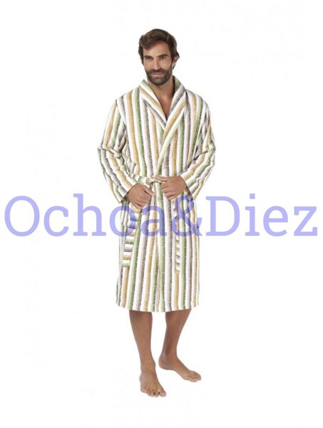 Striped bathrobe