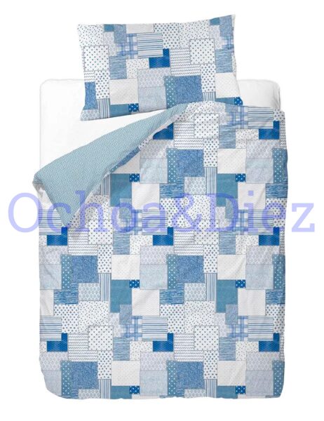 Blue patch duvet cover