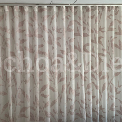 Custom made curtain; perfect wave finished.