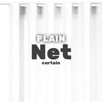 Plain net curtains.