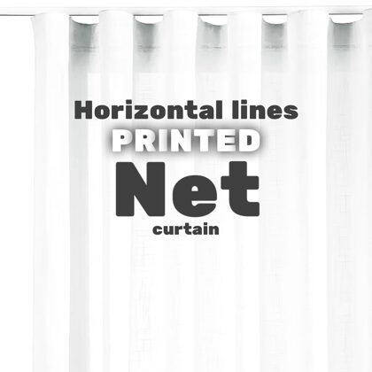 Horizontal lines printed net curtains.