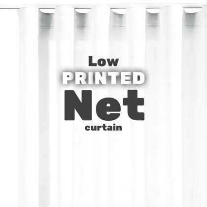 Low printed net curtains.