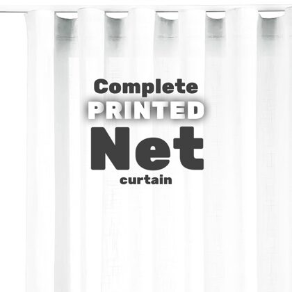 Complete printed net curtains.