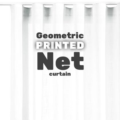 Geometric shapes printed net curtains.