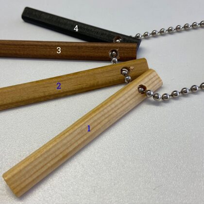 Assortment of varnished wooden rods.