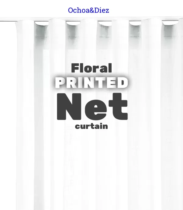 Floral printed net curatins.