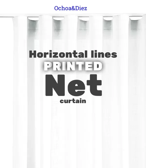 Horizontal lines printed net curtains.