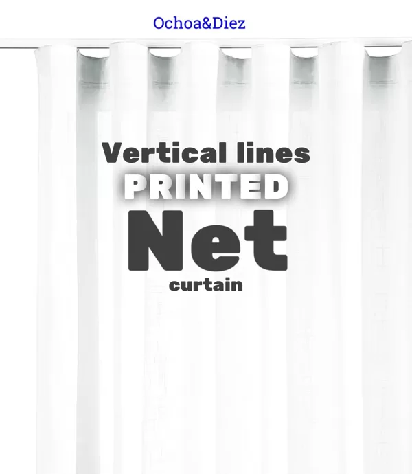 Vertical lines printed net curtains.