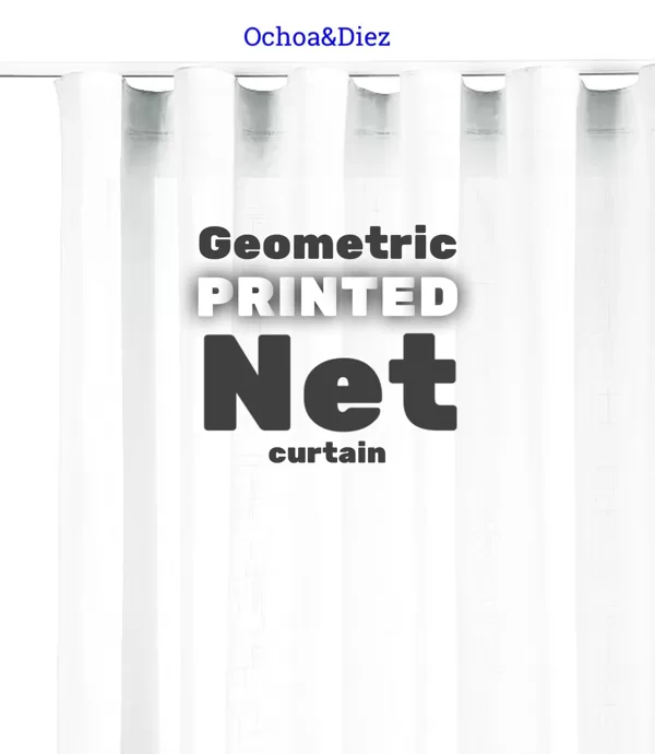 Geometric shapes printed net curtains.